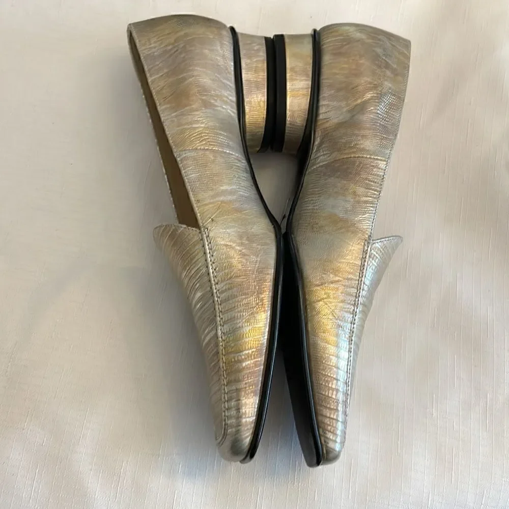 PETER KAISER SILVER/GOLD TONE FLATS.  NEW